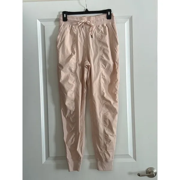 CRZ YOGA Pink Striped Ruched Pocket Jogger‎ Drawstring Athletic Pants Size Small - Image 3