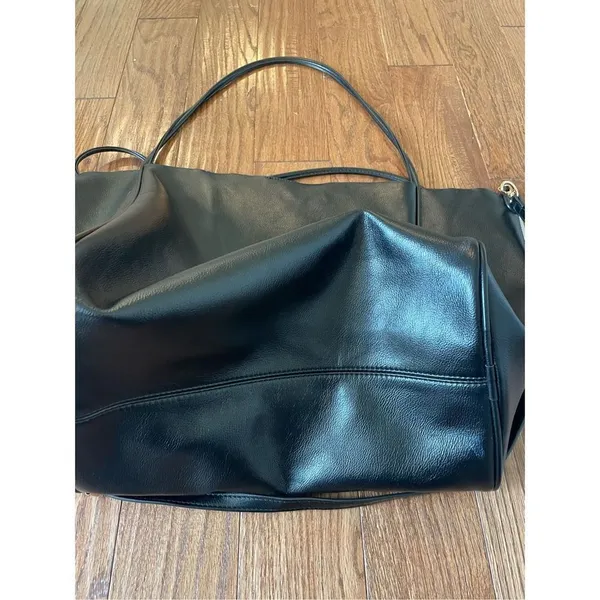 Black oversized tote bag with shoulder strap 15x14 - Image 6