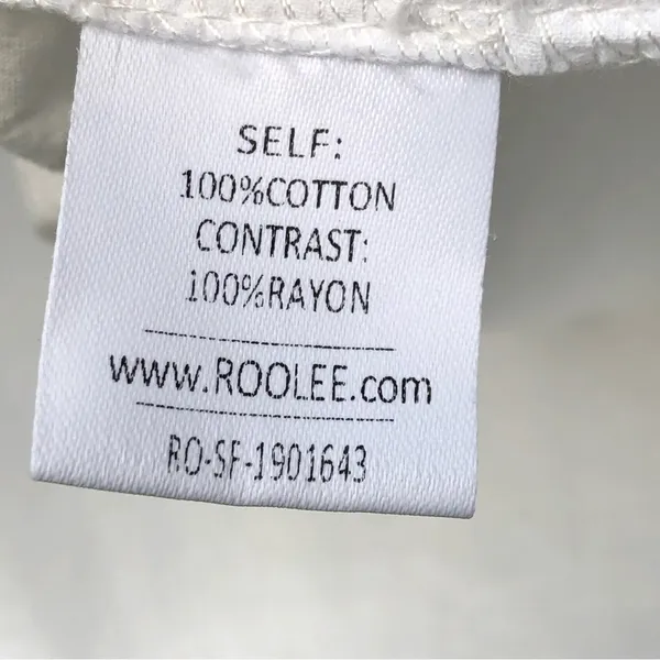 Roolee White Cotton Eyelet Puff Sleeve Blouse M - Image 7