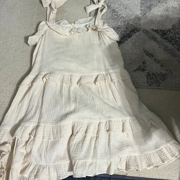 &merci tie shoulder ruffle pleated‎ dress small - Image 2