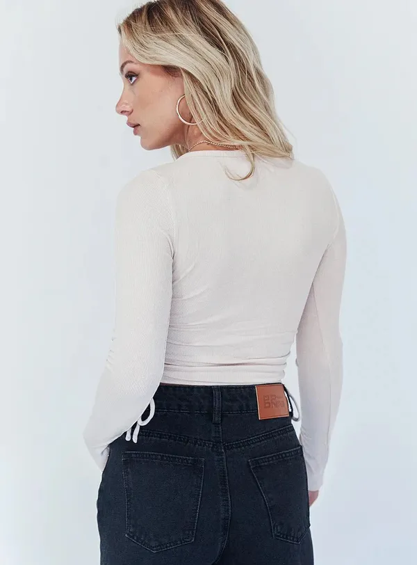 Princess Polly Bridgeton Top Beige - Image 3