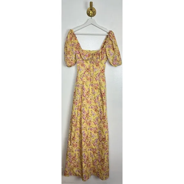HOUSE OF CB Felizia Puff Sleeve Sundress in Butter Print Size X-Small - Image 7
