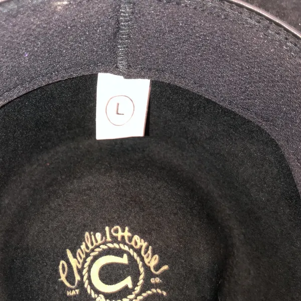 CHARLIE 1 black felt cowboy western hat size large - Image 8