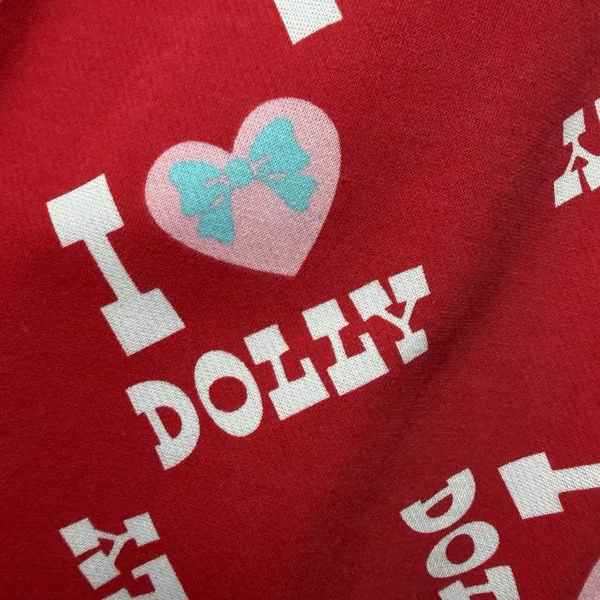 Dolly Parton Pajama Pants L Red I Love Dolly Heart Print Lounge Joggers Cozycore - Image 9