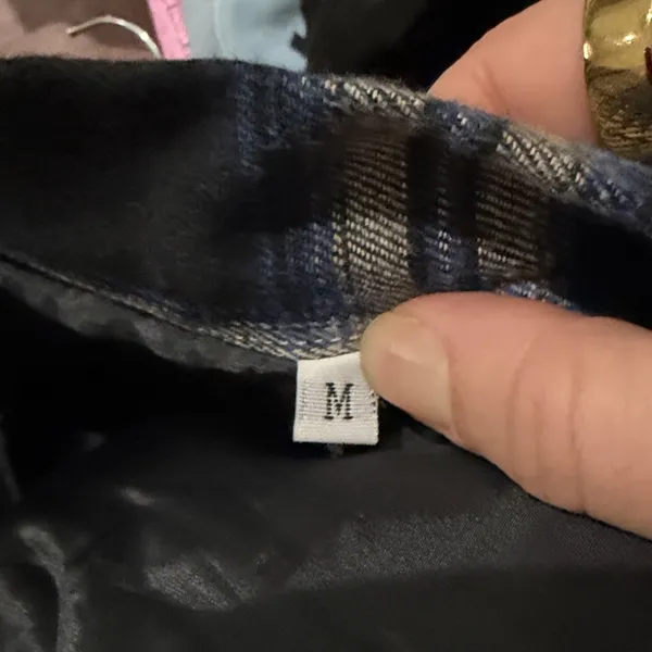 Plaid Navy and Cream Pleated Mini Skirt clueless size medium 28 - Image 3