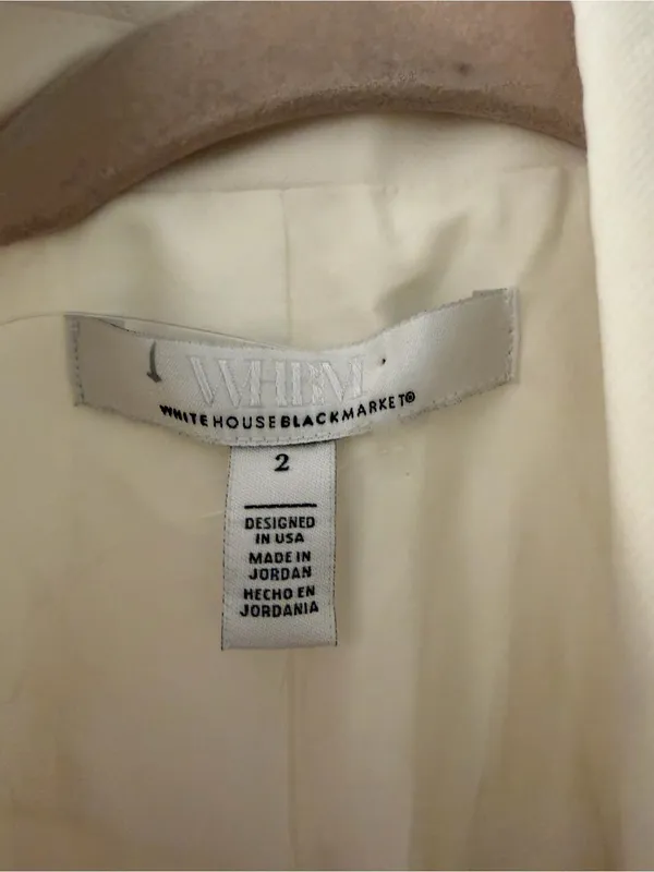 White House Black Market Ivory Double-Breasted Tailored Blazer - Image 2
