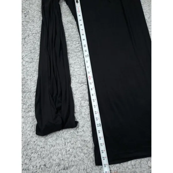 OGL Sandwashed Mid Rise Pleated Wide Leg Palazzo Pants Black Pockets Size Medium - Image 6
