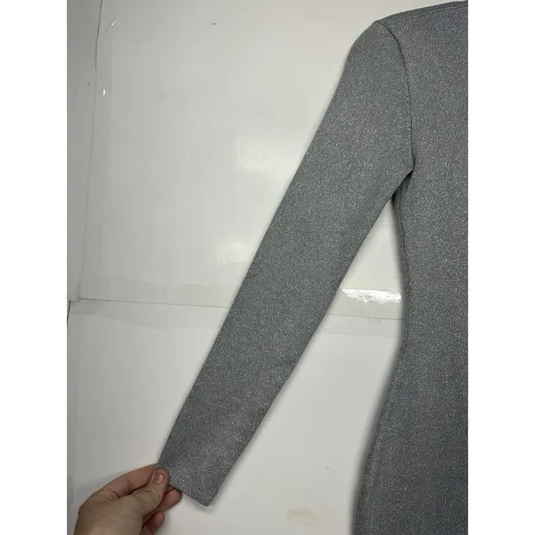 Abercrombie & Fitch Women’s XS Light Gray Long Sleeve Bodycon Sweater Dress - Image 2