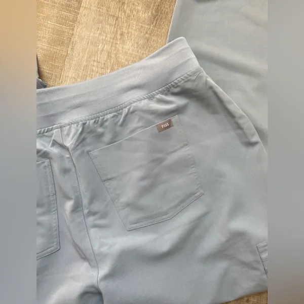 Figs Zamora High Waisted Dusty Blue Joggers Scrub Pants Womens XXL Tall Nurse - Image 14