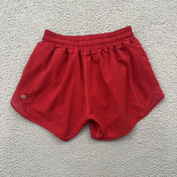 Lululemon Hotty Hot Shorts Low Rise 4" Dark Red Athletic Athleisure Women's 2 - Image 3