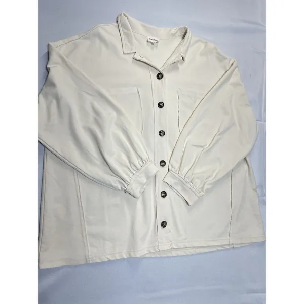 Peach‎ Love California Botton Up Shirt in a sandstone or cream color - Image 2