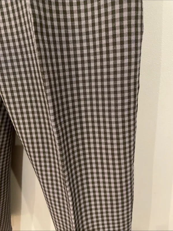 Women’s blue Check Dress Pants/ handmade with pockets - Image 4