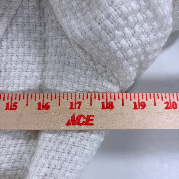 AB Studio Womens Jacket White Tweed Parisian Bell Sleeve Belted Peacoat Size 12‎ - Image 5