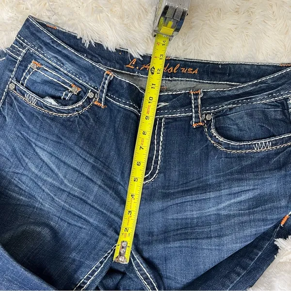 LA Idol Bootcut Dark Wash Denim Jeans Stretch - Image 4