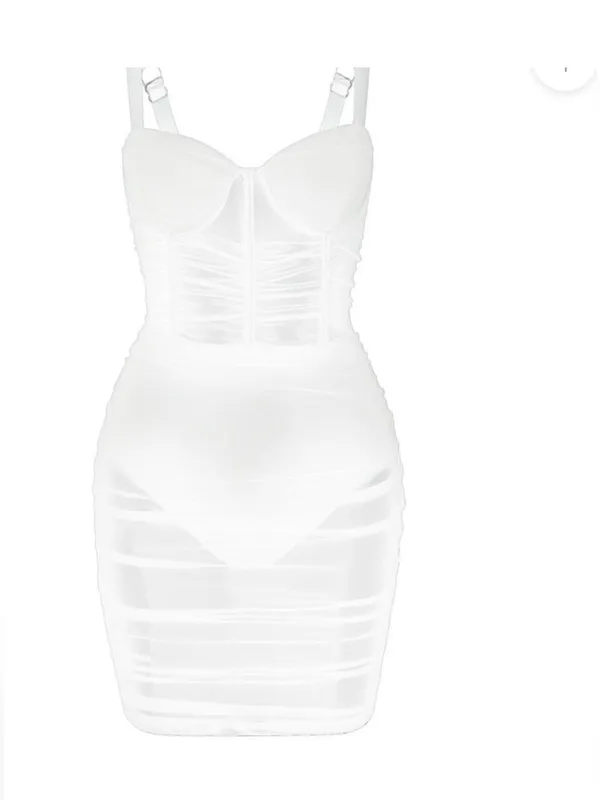Leau Miami mesh white dress leau brand‎ Size Small NWT - Image 6