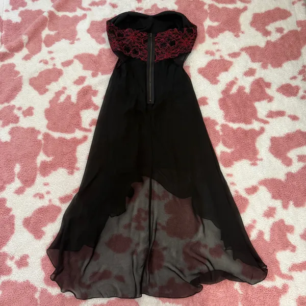 🖤 Gothic Romance Sheer Hi-Low Strapless Dress | Vampire Fairy • Dark Coquette • Y2K Formal • Festival Goth 🖤 - Image 8