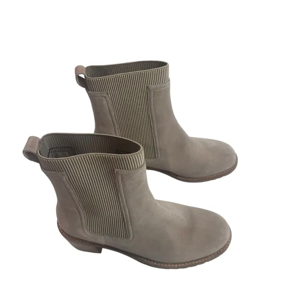 Seychelles Taupe Suede Chelsea Ankle Block Heel Lug Sole Boots 9.5 - Image 7