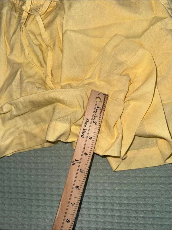 NWT GAP Women’s Yellow Drawstring Linen-Pull On Shorts size M - Image 4