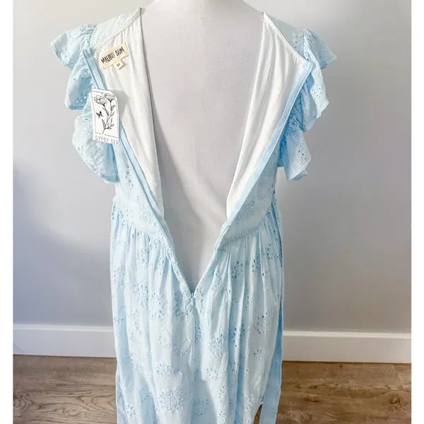 Malibu Bum Baby Blue Eyelet Maxi Dress - Image 12