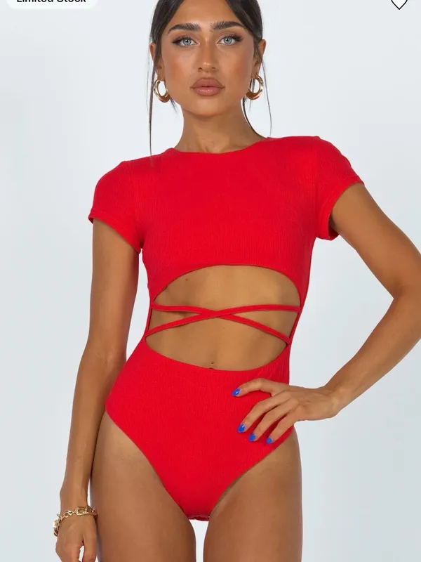 Princess Polly Nicole Bodysuit Red - Image 2