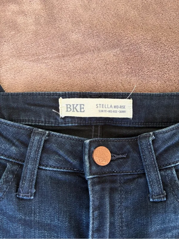 BKE Stella Mid-Rise Skinny Jeans Dark Wash Slim Fit Size 28x31.5 - Image 5