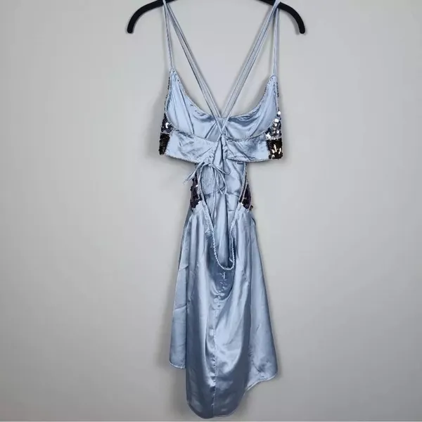 NWOT Urban Outfitters Butterfly Sequin Strappy Satin Mini Dress Size XS - Image 8