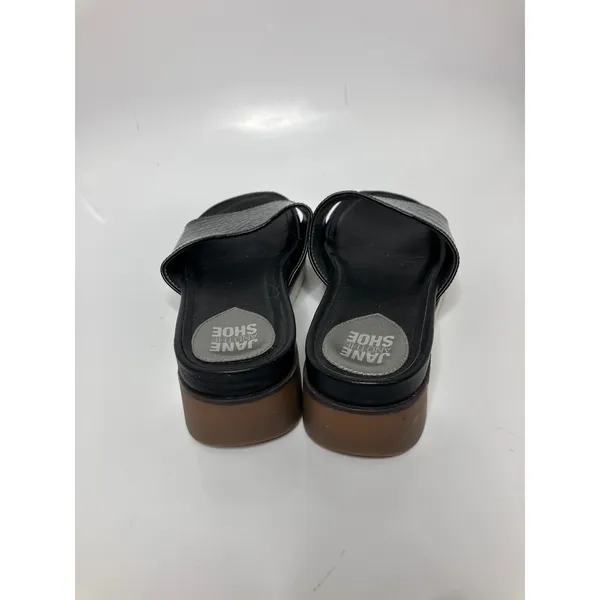 Jane and the Shoe Hannah Sandals Womens 8 Black Excellent Croc Platform Slides - Image 4