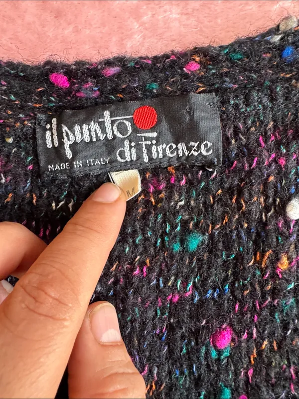 VTG Il Punto Di Firenze Made in Italy Speckled Confetti Knit Sweater Vest size M - Image 2