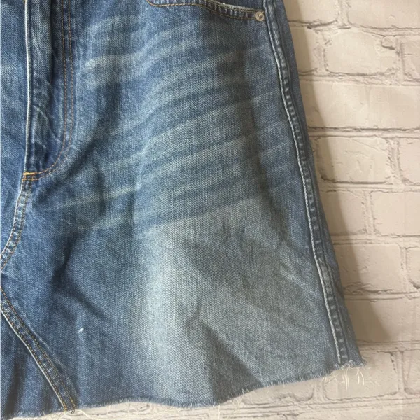 Abercrombie & Fitch Blue Denim Skirt size 32 - Image 5
