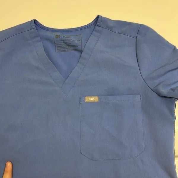 FIGS Technical Collection Blue Short Sleeve PO 2771 Medical Scrub Shirt-XS - Image 11