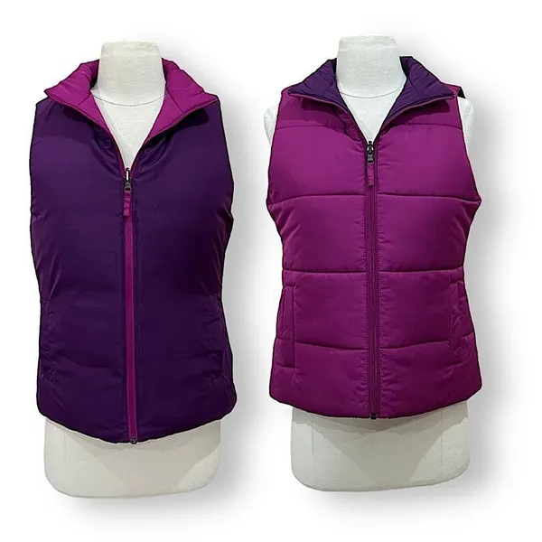 Merona Reversible Purple Fuchsia Puffer Vest Size Small - Image 10