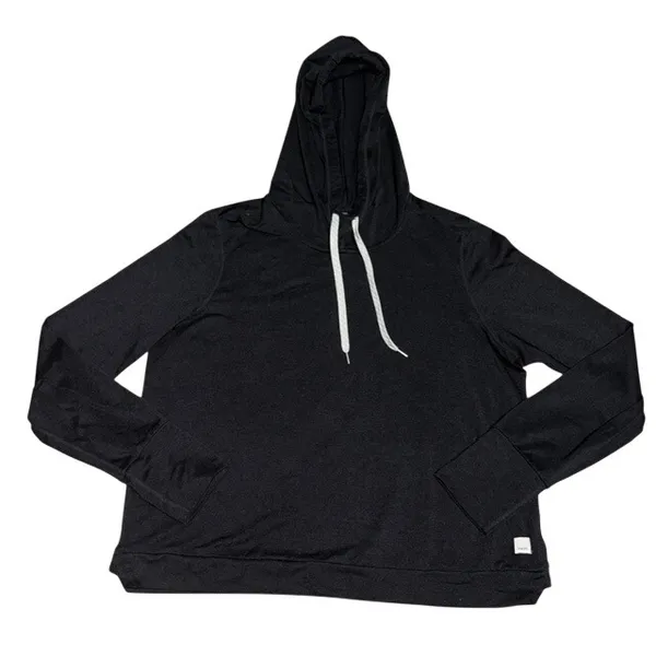 Vuori Halo Essential Crop Hoodie DreamKnit Black Large - Image 4