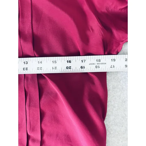 Vintage Maggy London by Jeannene Booher 100% Silk Dress 12‎ Magenta Pink Classic - Image 13