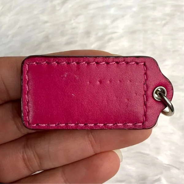 1.5" COACH Hot Pink Fob Bag Charm Hang tag Hangtag - Image 2
