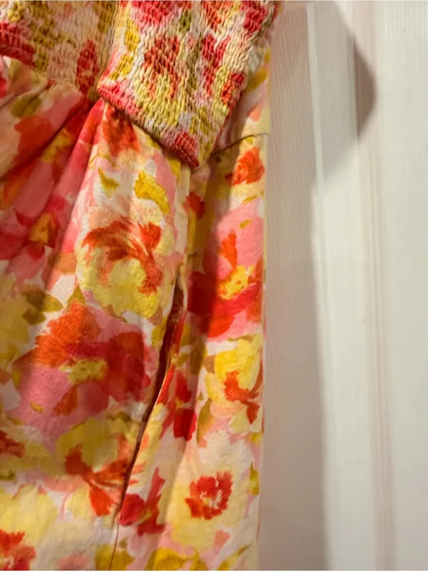 Old Navy Size XL Floral Linen Blend Smocked Back Adjustable Strap Mini Dress - Image 11