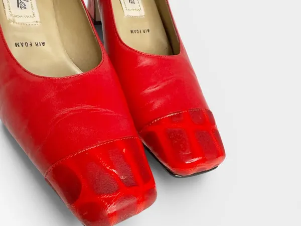 Vintage Espanola 100 Red Leather Heels Size 9 - Image 5