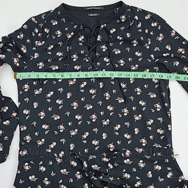 Scotch & Soda Maison Scotch‎ Women's Floral Maxi Dress Black Long Sleeve Size 1 / Small - Image 6