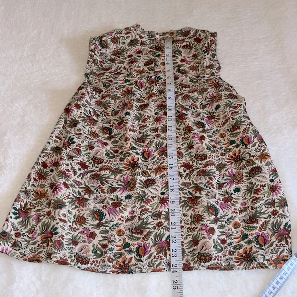 Anthropologie Maeve Sleeveless‎ Smocked Floral High Neck Top Multicolor Size 6 - Image 4