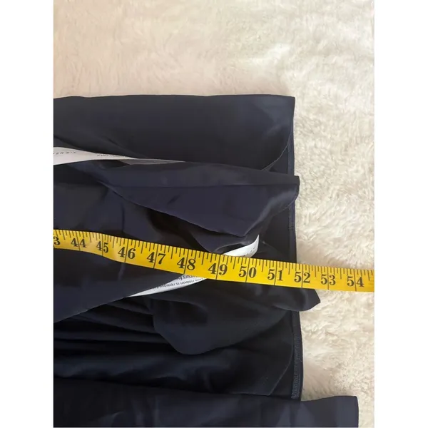 After Six A-Line Satin Maxi Dress Midnight Navy Size 2 Off Shoulder Strapless - Image 8