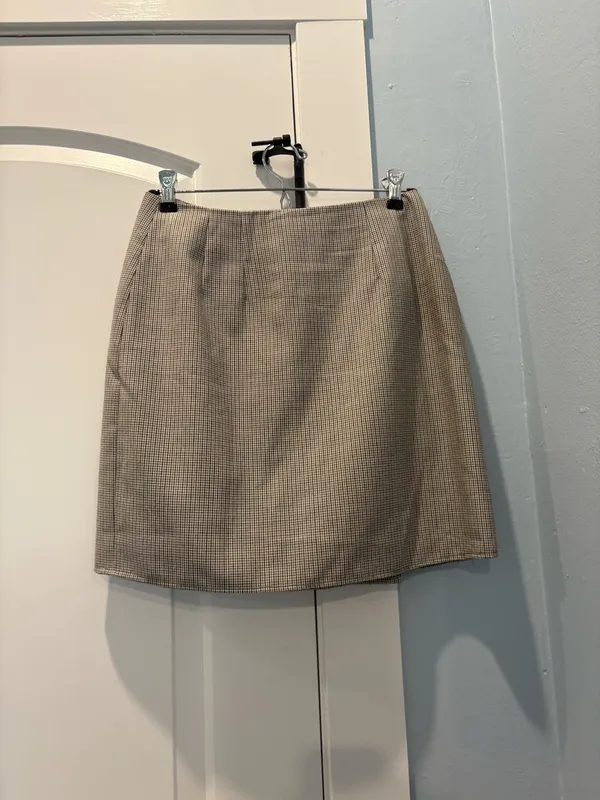 Plaid Wrap Mini Skirt Brown Size 4 - Image 2