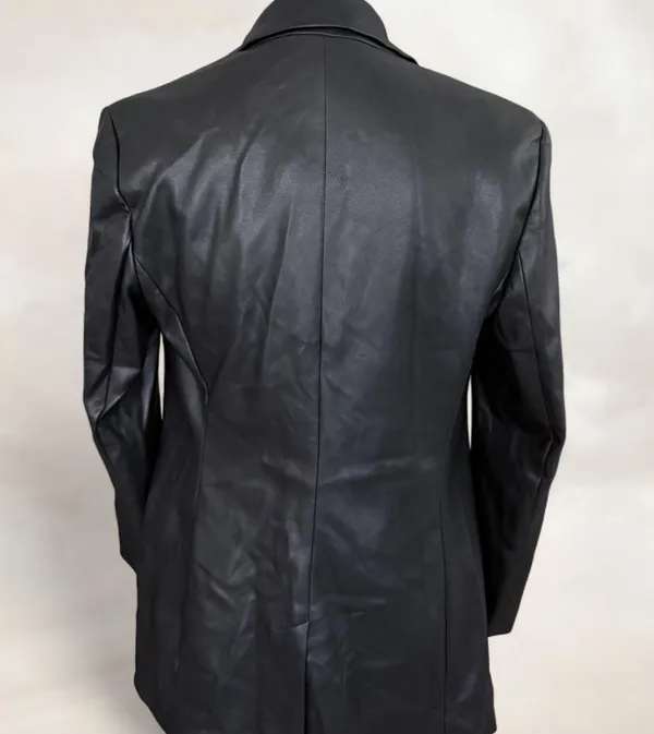 Express Black Faux Leather Blazer - Image 5