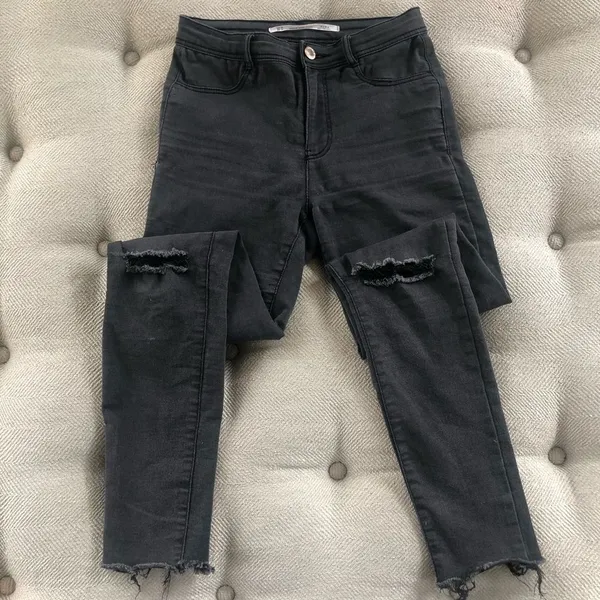 Zara Trafaluc Destroyed Skinny Raw Hem Jeans 4 - Image 2