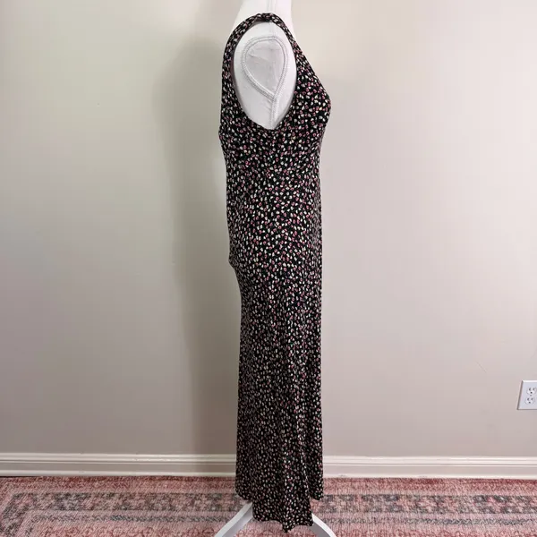 Rails Womens Black Ditsy Floral V-Neck Sleeveless Maxi Slip Dress Size Medium - Image 2