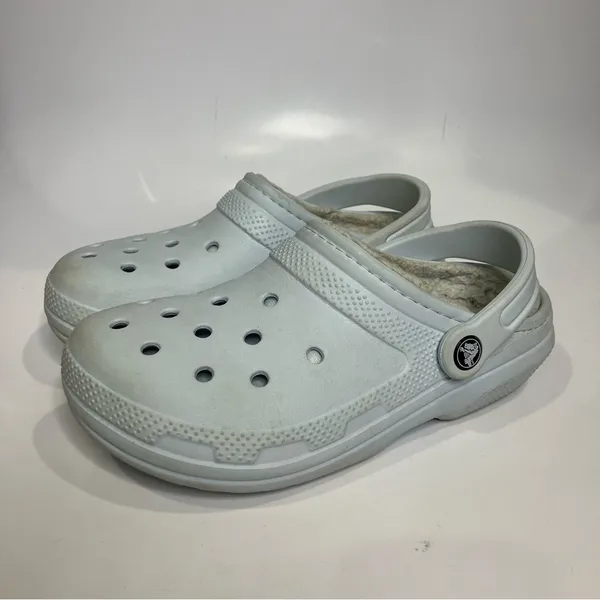 Crocs originals lined light blue women’s size 6 casual cozy‎ slip on trendy - Image 5