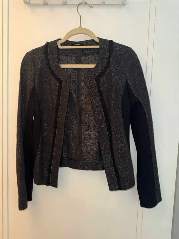 Express Embellished Ruffle Trim Blazer Jacket - Image 2