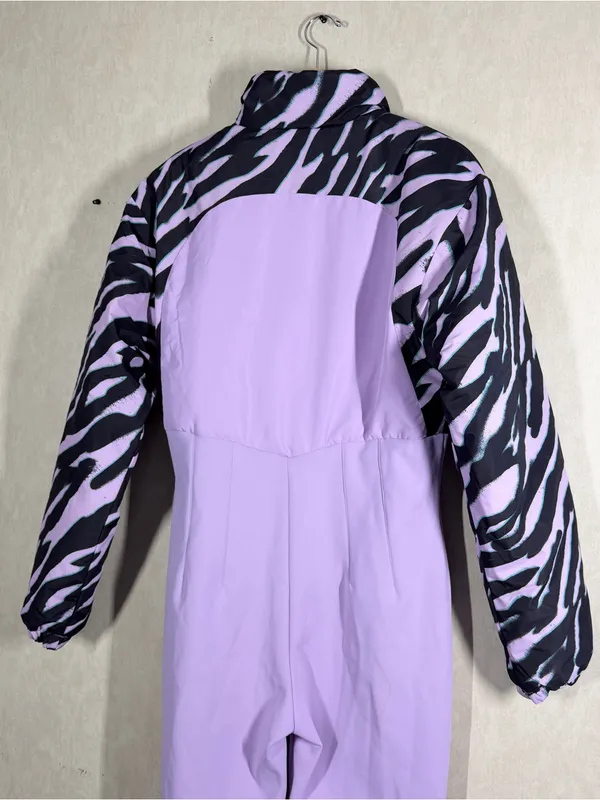 ASOS 4505 Women’s Printed Ski Suit Snowsuit One-Piece in Printer Lilac 12 - Image 8