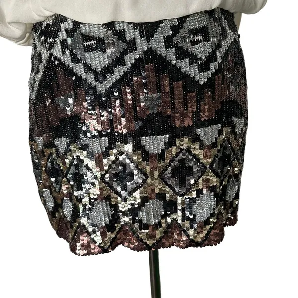 Parker Womens‎ Short Mini Silk Dress Sequin Sleeveless Formal Women Size XS - Image 2