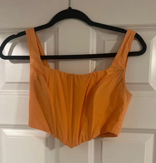 Corset Crop Top Orange Size 2 - Image 2