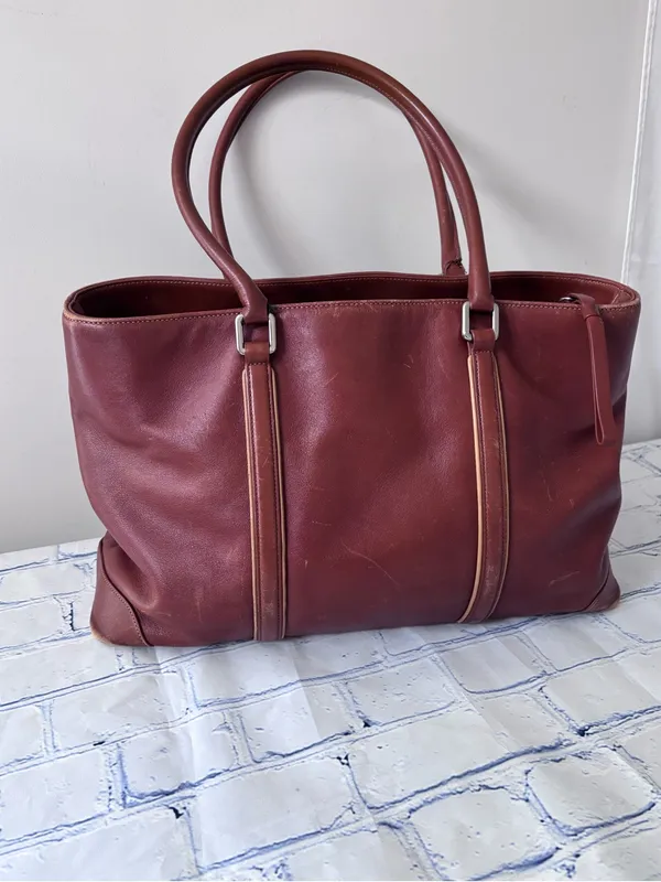 Vintage Coach Hamptons Leather Tote Bag 7515 Chestnut Brown Business Carryall - Image 5