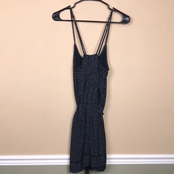 Abercrombie & Fitch Women’s Polka Dot Blue White Crossover Straps Mini Dress - Image 7